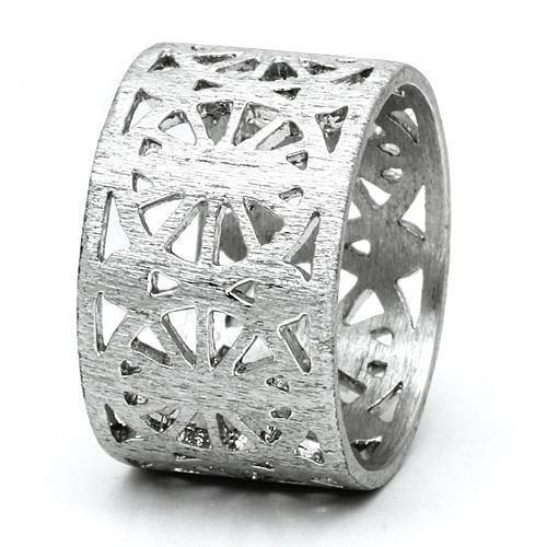 Alamode Rhodium Brass Ring with No Stone - Flyclothing LLC