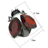 Alamode Ruthenium Brass Ring with AAA Grade CZ in Garnet - Flyclothing LLC