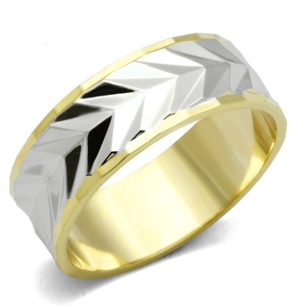 Alamode Gold+Rhodium Brass Ring with No Stone