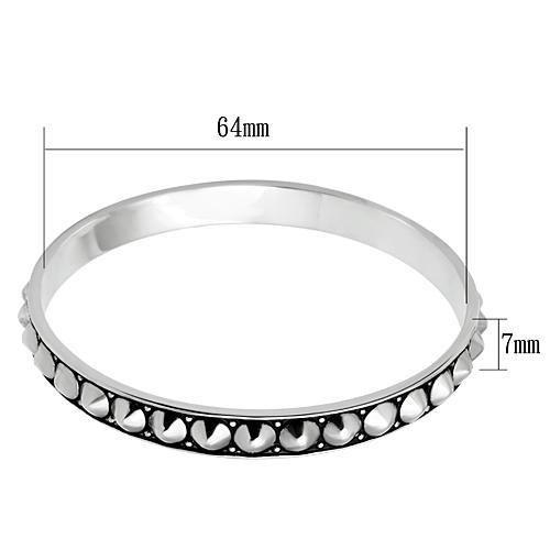 Alamode Rhodium Brass Bangle with No Stone - Flyclothing LLC