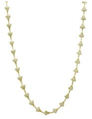 Alamode Gold Brass Necklace with Top Grade Crystal in Clear