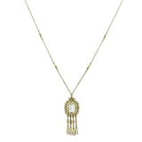 Alamode Gold Brass Necklace with Top Grade Crystal in Clear