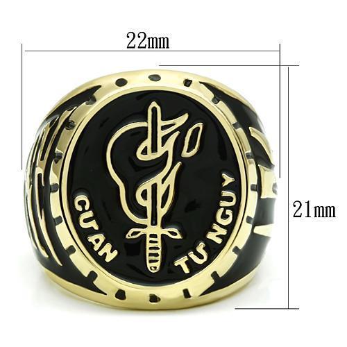 Alamode Gold Brass Ring with Epoxy in No Stone - Flyclothing LLC