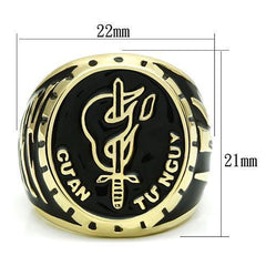 Alamode Gold Brass Ring with Epoxy in No Stone - Flyclothing LLC