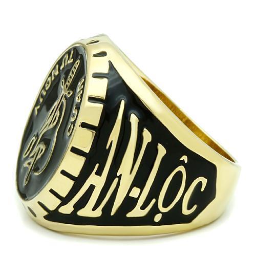 Alamode Gold Brass Ring with Epoxy in No Stone - Flyclothing LLC