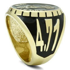 Alamode Gold Brass Ring with Epoxy in No Stone - Flyclothing LLC