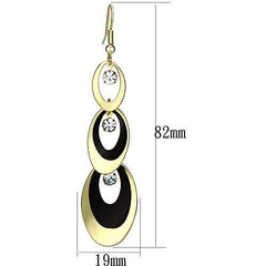 Alamode Gold+Ruthenium Iron Earrings with Top Grade Crystal in Clear - Flyclothing LLC