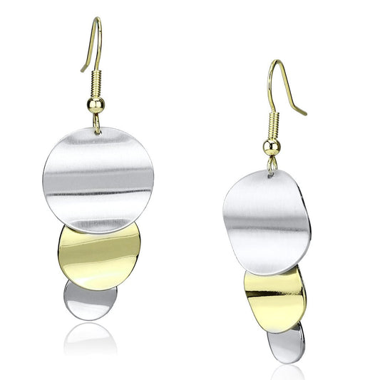 Alamode Gold+Rhodium Iron Earrings with No Stone