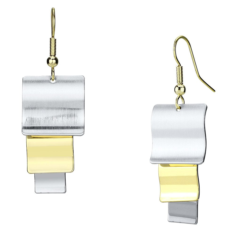 Alamode Gold+Rhodium Iron Earrings with No Stone