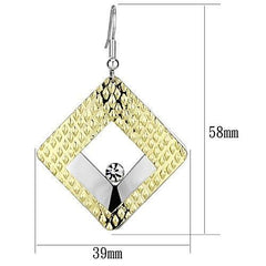 Alamode Gold+Rhodium Iron Earrings with Top Grade Crystal in Clear - Flyclothing LLC