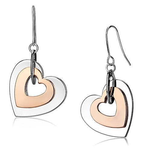 Alamode Rose Gold + Rhodium Iron Earrings with No Stone