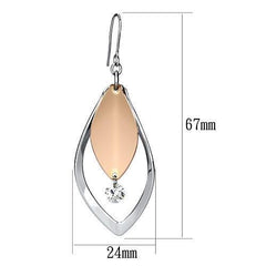 Alamode Rose Gold + Rhodium Iron Earrings with AAA Grade CZ in Clear - Alamode