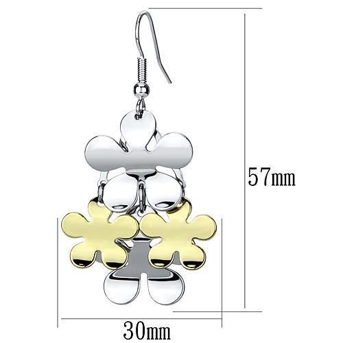 Alamode Gold+Rhodium Iron Earrings with No Stone - Flyclothing LLC