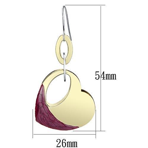 Alamode Gold Iron Earrings with Epoxy in Siam - Flyclothing LLC