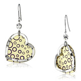 Alamode Gold+Rhodium Iron Earrings with Top Grade Crystal in Clear