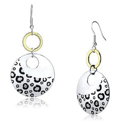 Alamode Reverse Two-Tone Iron Earrings with Epoxy in Jet