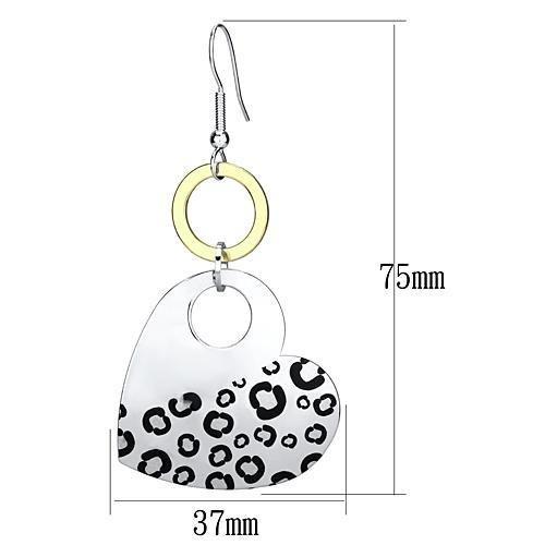 Alamode Reverse Two-Tone Iron Earrings with Epoxy in Jet - Flyclothing LLC