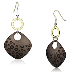 Alamode Special Color Iron Earrings with Epoxy in Jet