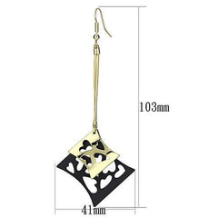 Alamode Gold+Ruthenium Iron Earrings with No Stone - Flyclothing LLC