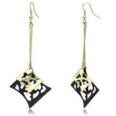 Alamode Gold+Ruthenium Iron Earrings with No Stone