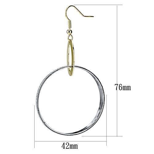 Alamode Reverse Two-Tone Iron Earrings with No Stone - Flyclothing LLC