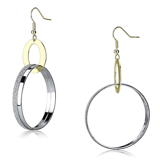 Alamode Reverse Two-Tone Iron Earrings with No Stone