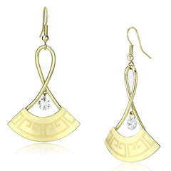 Alamode Gold Iron Earrings with AAA Grade CZ in Clear