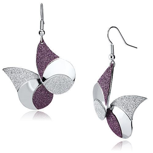 Alamode Rhodium Iron Earrings with No Stone