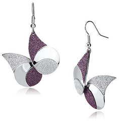 Alamode Rhodium Iron Earrings with No Stone