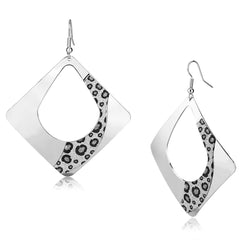 Alamode Rhodium Iron Earrings with No Stone