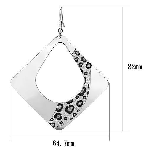 Alamode Rhodium Iron Earrings with No Stone - Flyclothing LLC