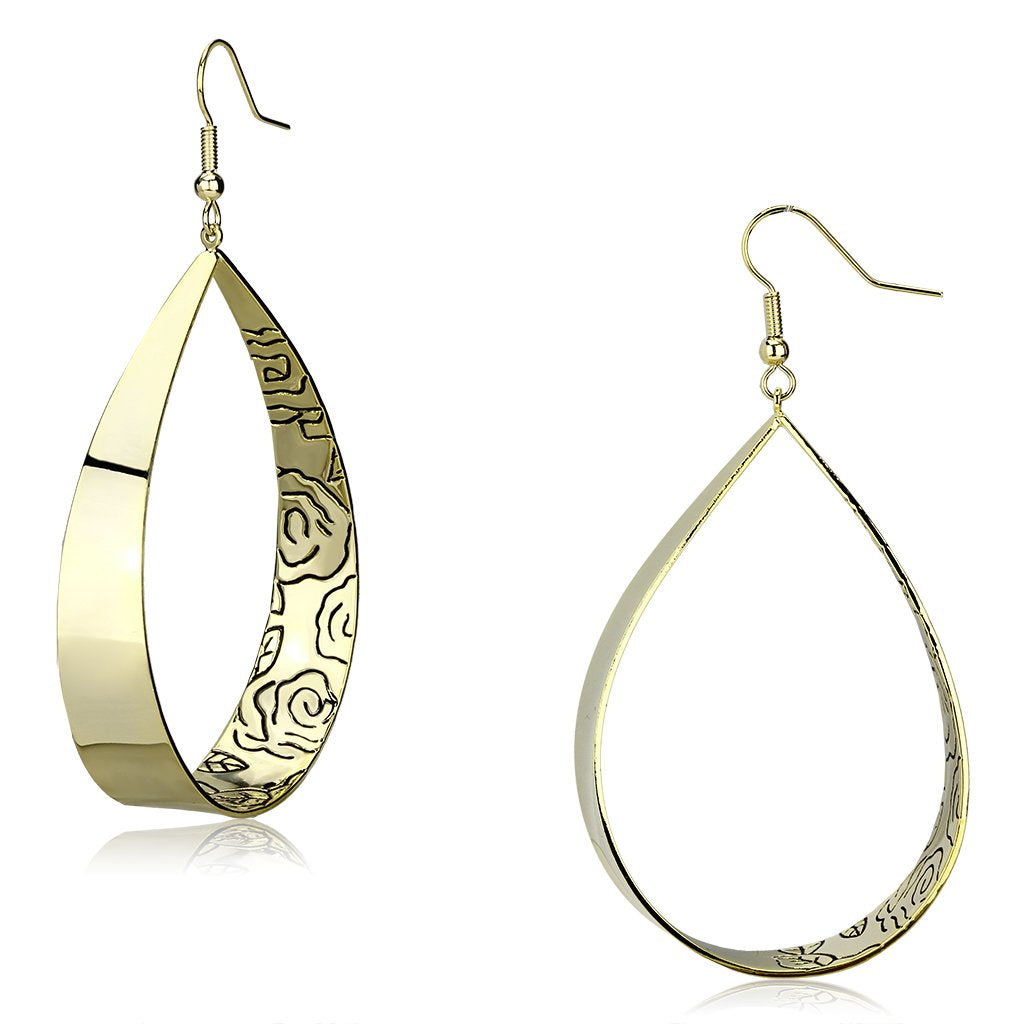 Alamode Gold Iron Earrings with No Stone