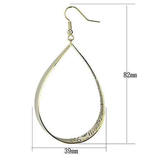 Alamode Gold Iron Earrings with No Stone - Flyclothing LLC