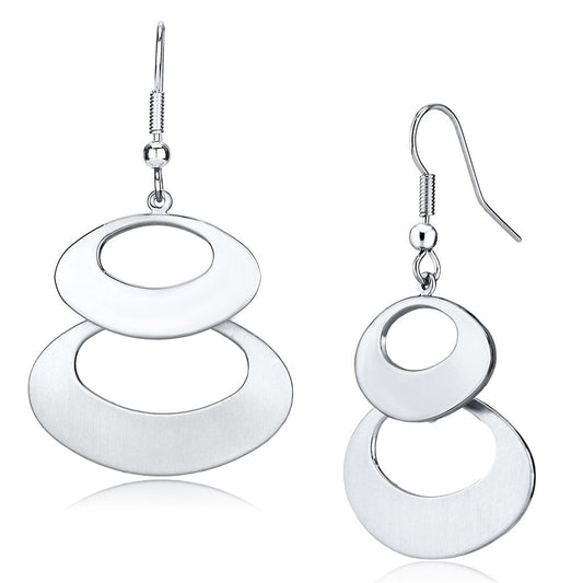 Alamode Matte Rhodium & Rhodium Iron Earrings with No Stone - Alamode