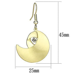 Alamode Matte Gold & Gold Iron Earrings with Top Grade Crystal in Clear - Flyclothing LLC