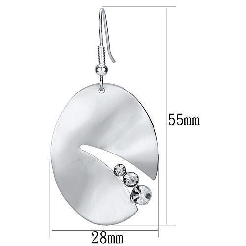 Alamode Matte Rhodium & Rhodium Iron Earrings with Top Grade Crystal in Clear - Alamode