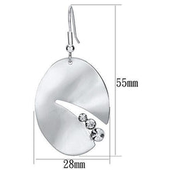 Alamode Matte Rhodium & Rhodium Iron Earrings with Top Grade Crystal in Clear - Alamode