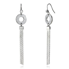 Alamode Rhodium Iron Earrings with Top Grade Crystal in Clear