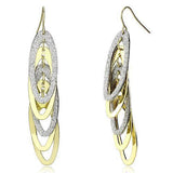 Alamode Gold+Rhodium Iron Earrings with No Stone