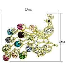 Alamode Flash Gold White Metal Brooches with Top Grade Crystal in Multi Color - Flyclothing LLC