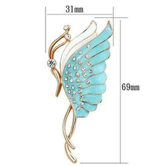 Alamode Flash Rose Gold White Metal Brooches with Top Grade Crystal in Clear - Flyclothing LLC