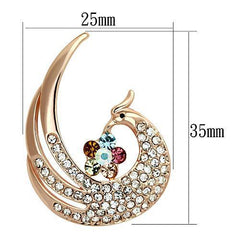 Alamode Flash Rose Gold White Metal Brooches with Top Grade Crystal in Multi Color - Flyclothing LLC