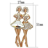 Alamode Flash Rose Gold White Metal Brooches with Synthetic Synthetic Glass in Clear - Flyclothing LLC