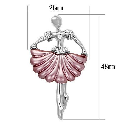 Alamode Imitation Rhodium White Metal Brooches with Top Grade Crystal in Clear - Flyclothing LLC