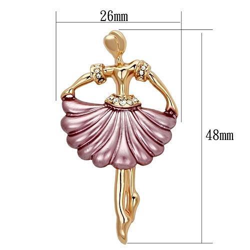 Alamode Flash Rose Gold White Metal Brooches with Top Grade Crystal in Clear - Flyclothing LLC