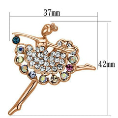 Alamode Flash Rose Gold White Metal Brooches with Top Grade Crystal in Multi Color - Flyclothing LLC