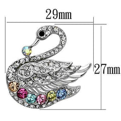 Alamode Imitation Rhodium White Metal Brooches with Top Grade Crystal in Multi Color - Flyclothing LLC