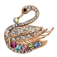 Alamode Flash Rose Gold White Metal Brooches with Top Grade Crystal in Multi Color