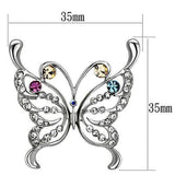 Alamode Imitation Rhodium White Metal Brooches with Top Grade Crystal in Multi Color - Alamode