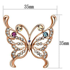 Alamode Flash Rose Gold White Metal Brooches with Top Grade Crystal in Multi Color - Flyclothing LLC